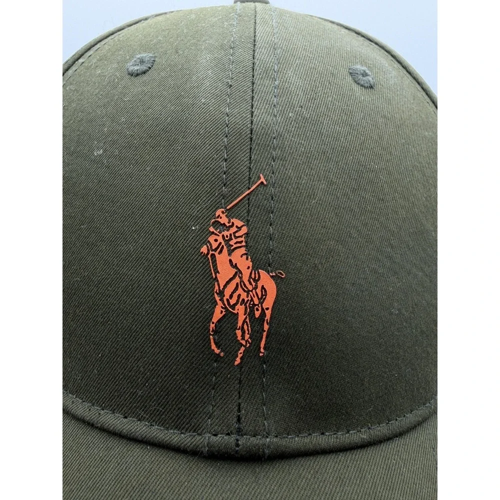 Polo Ralph Lauren Hat Cap Strap Back Olive Performance Pony Logo Mens One Size